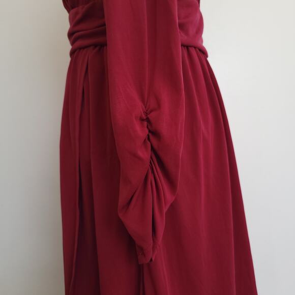 ModCloth Knit On The Town Dress Faux Wrap Midi Jersey Stretch Women Medium - Picture 8 of 14